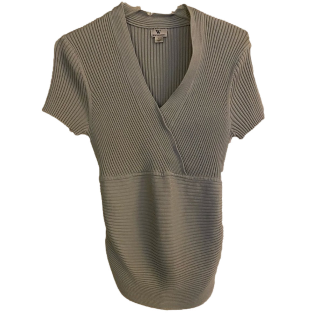 🔵 Worthington Gray Short Sleeve Sweater Size L